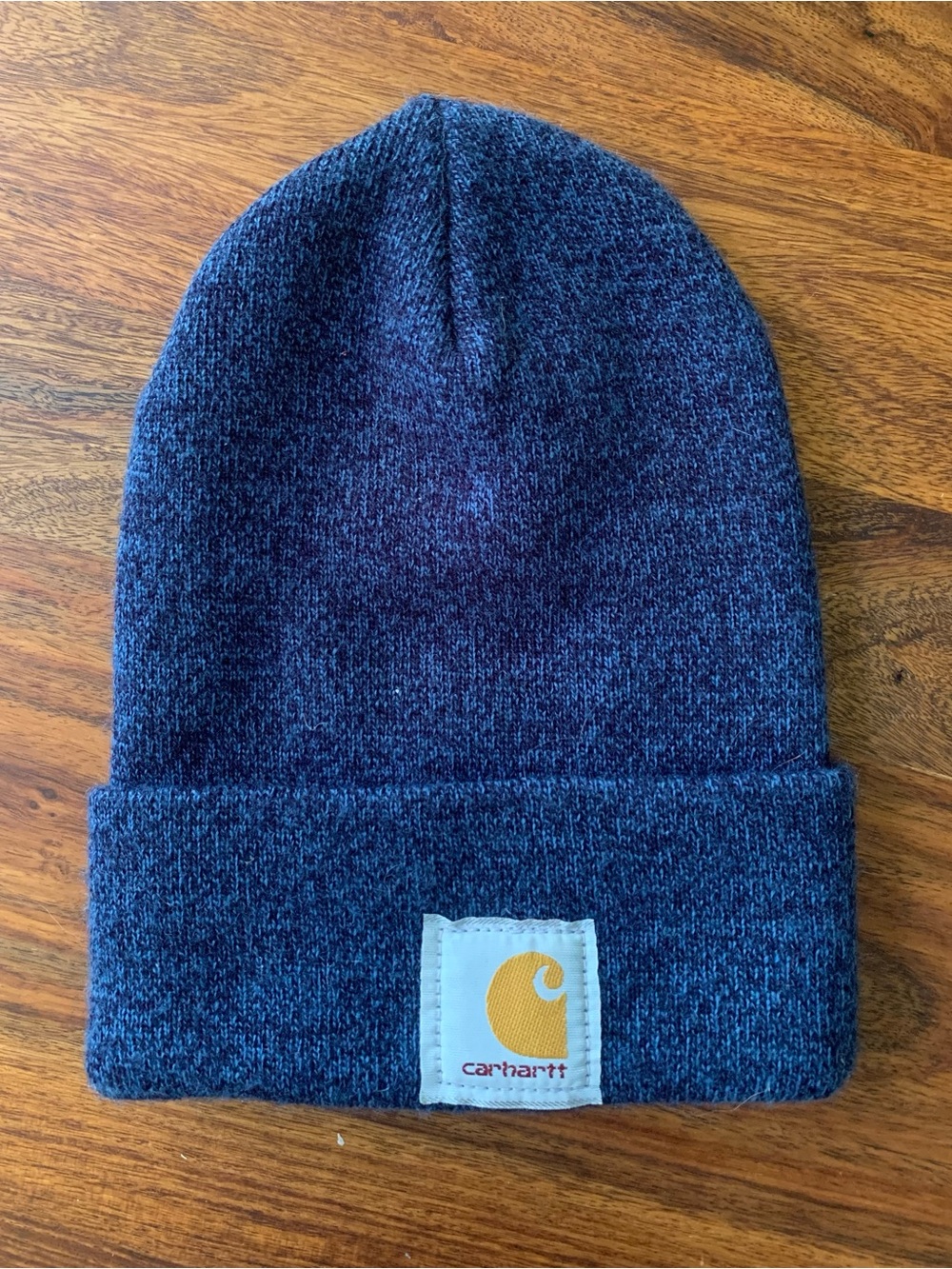 Carhartt Infant/ Toddler Heathered Navy Fold-Over Logo Beanie